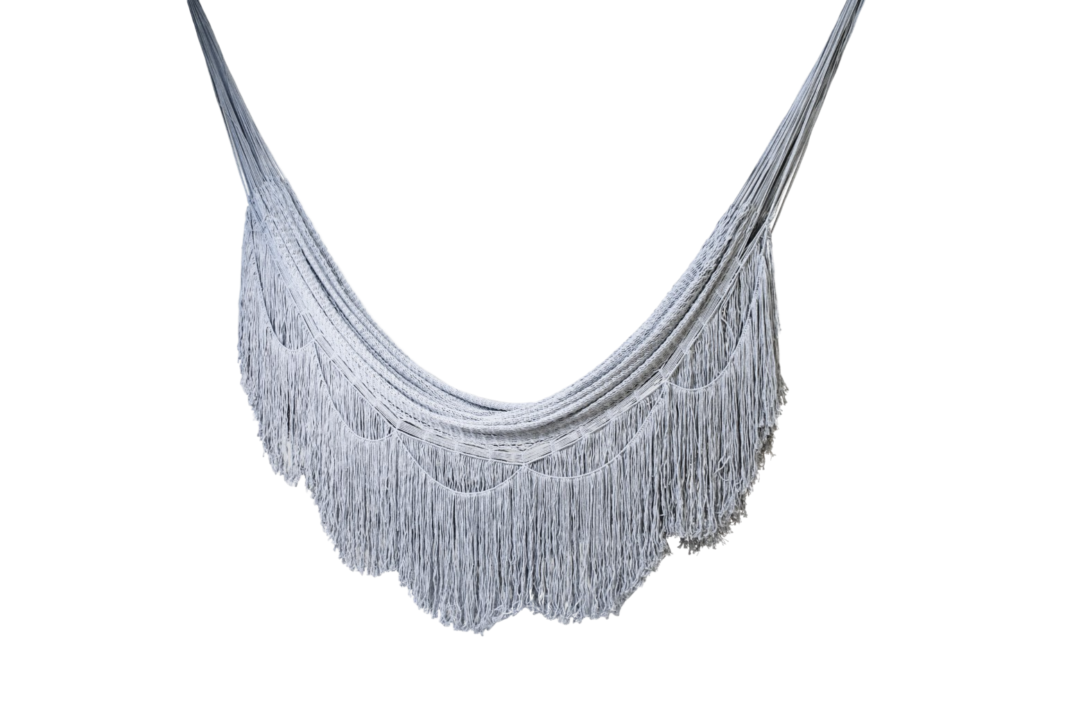Hamaca Modelo 3 de Doble Fleco Algodón Gris Plata